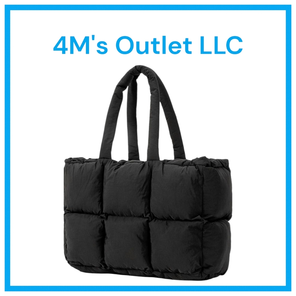 Black Quilted Tote Bag